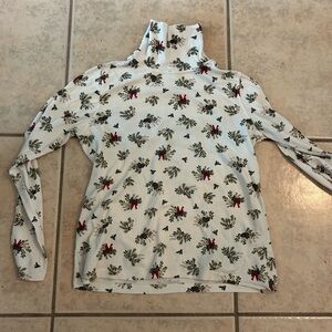 White Stag Cream Floral Turtleneck